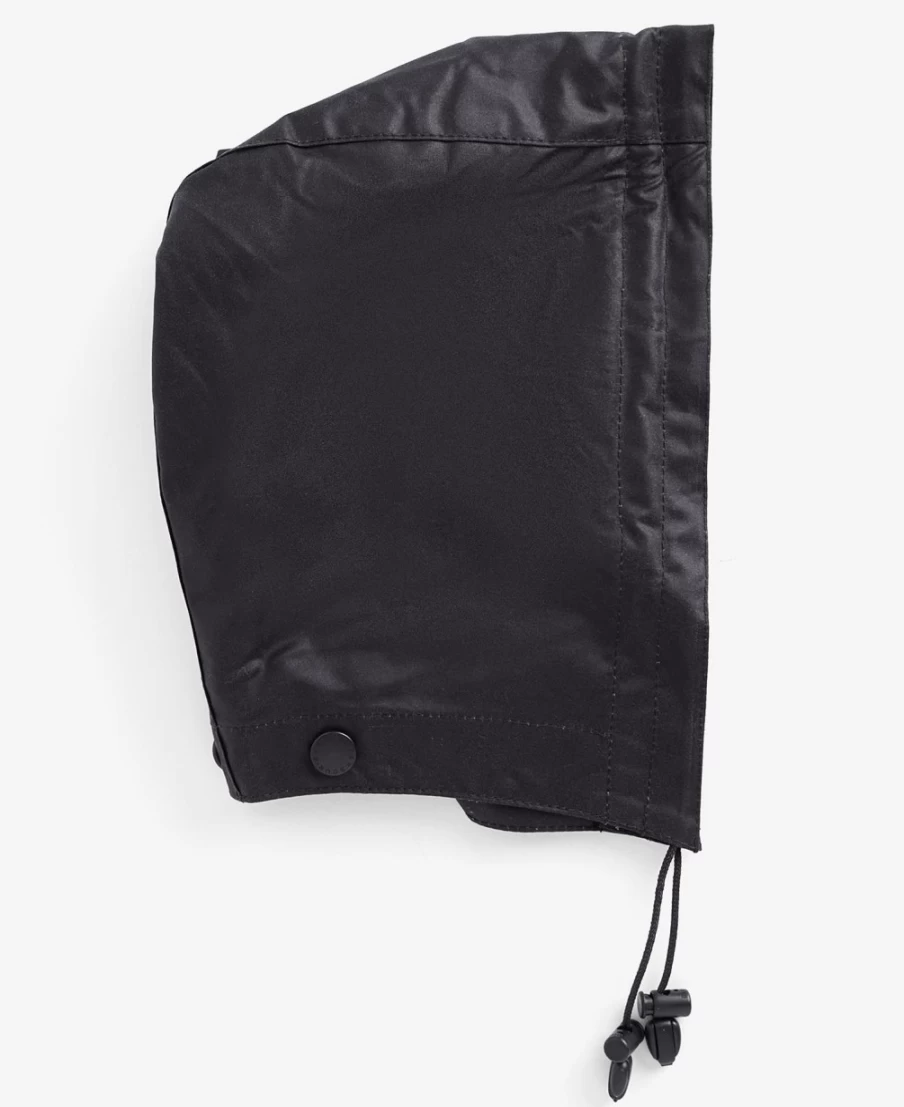 Barbour Men's Black Waxed Cotton Plain Hooded Jacket