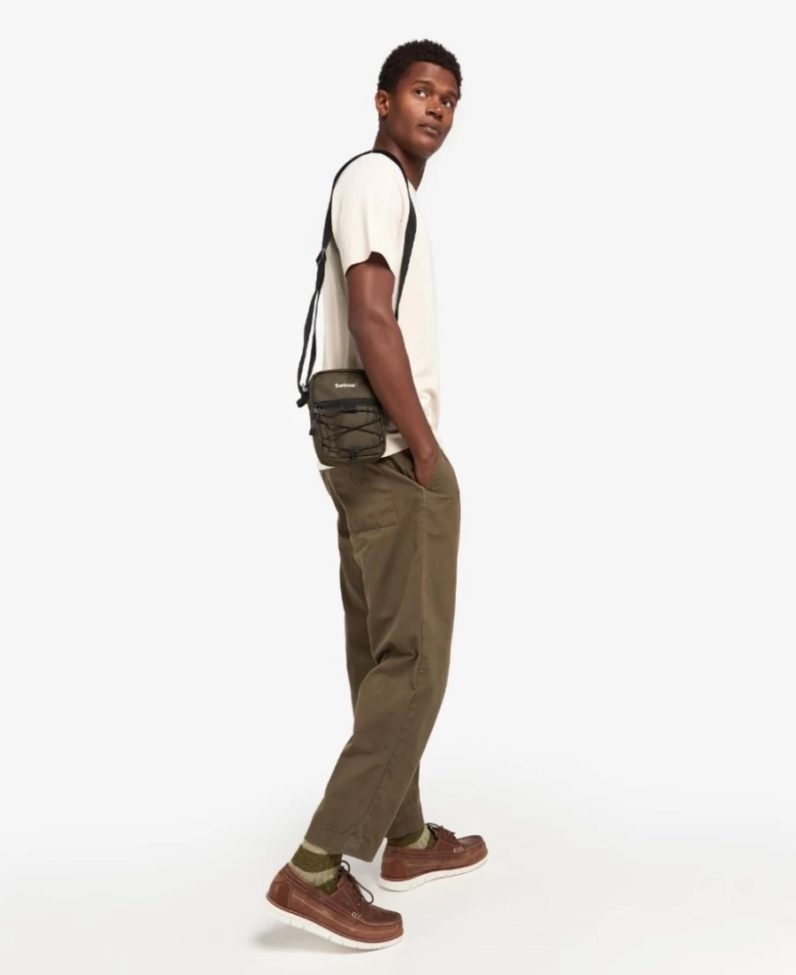Barbour Arwin Olive/Black Canvas Crossbody Bag for Men
