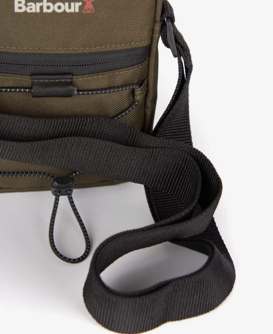 Barbour Arwin Olive/Black Canvas Crossbody Bag for Men