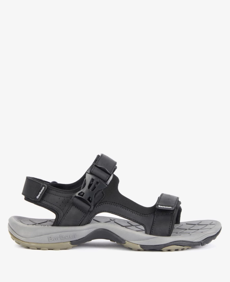 Barbour Mens Pendle Sports Sandals in Classic Black - Lightweight Comfortable Walking Shoes