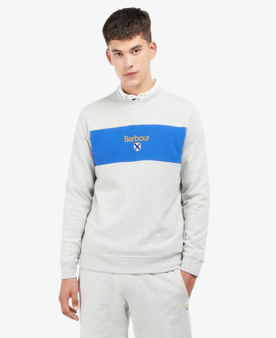 Barbour Men's Neutral Honor Panel Crewneck Sweatshirt - Classic Casual Pullover