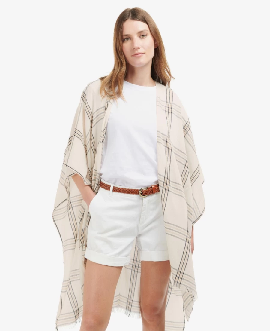 Barbour Women's Whisper White Jade Checked Scarf