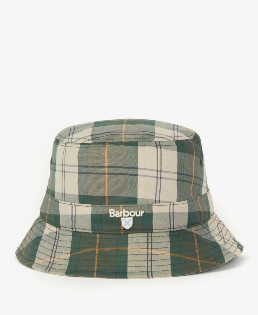 Barbour Men's Amble Sand Tartan Bucket Hat for Outdoor Fashion