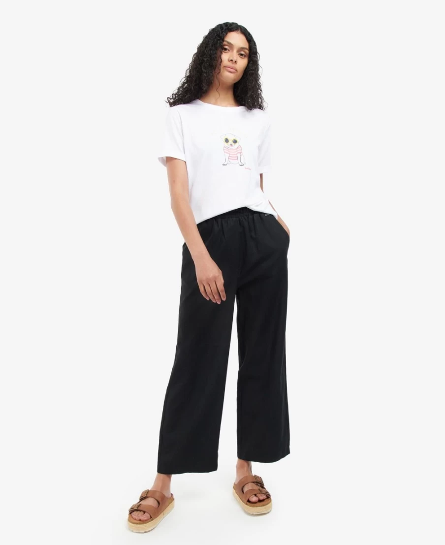 Barbour Christie Women's White Trousers | Classic Fit Casual Pants