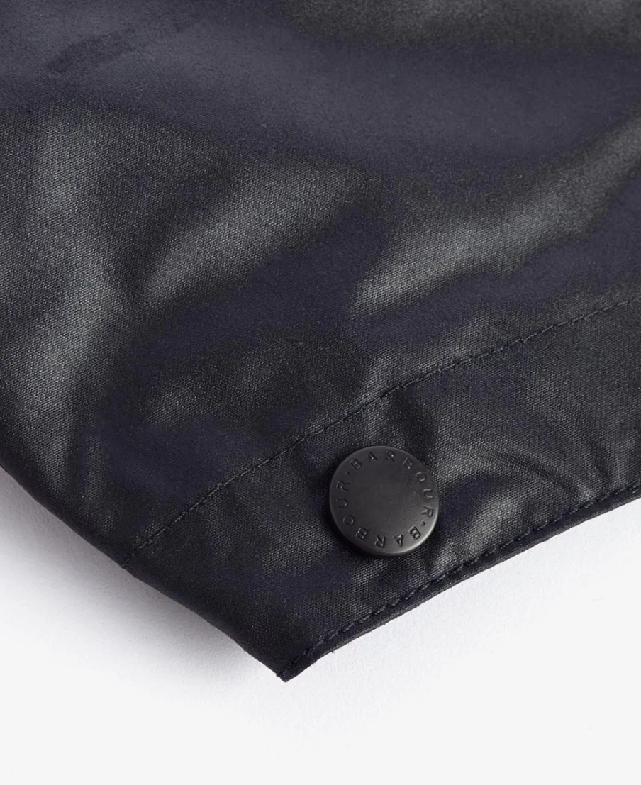 Barbour Men's Black Waxed Cotton Hooded Jacket - Classic Plain Hood