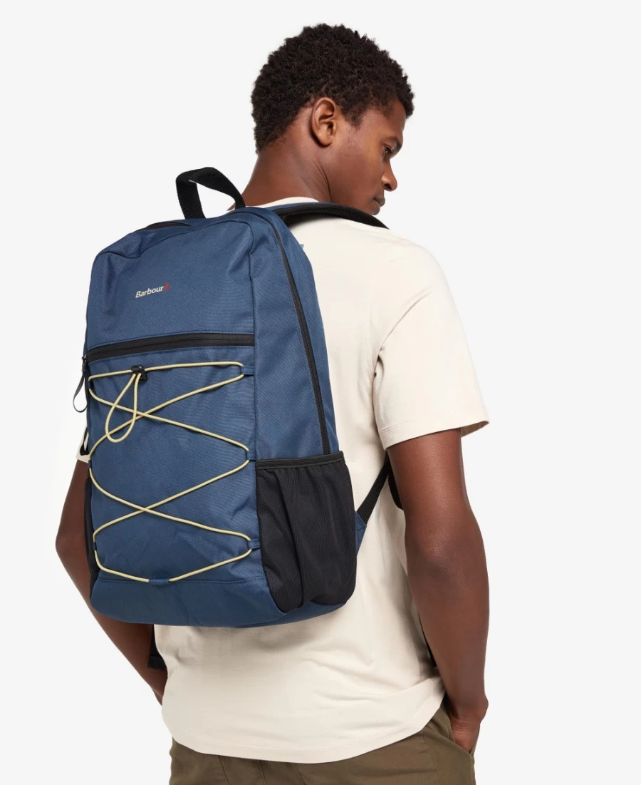 Barbour Men's Arwin Canvas Explorer Backpack in Lake/Golden Green - Durable Outdoor Hiking Pack