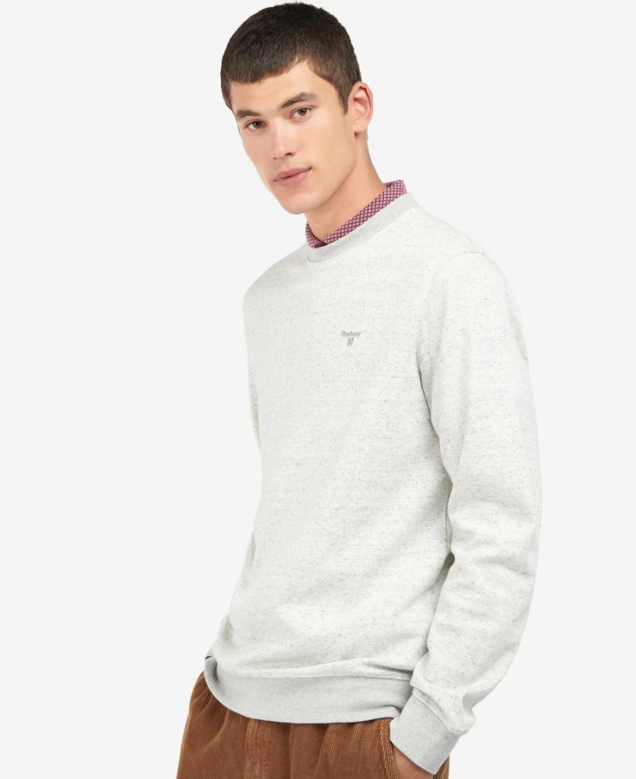 Barbour Men's Mirfield Grey Marl Crew Neck Sweater