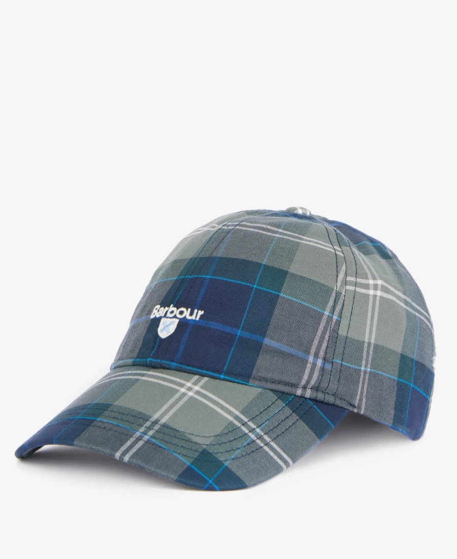 Barbour Mens Kielder Blue Tartan Sports Cap - Classic Checkered Design
