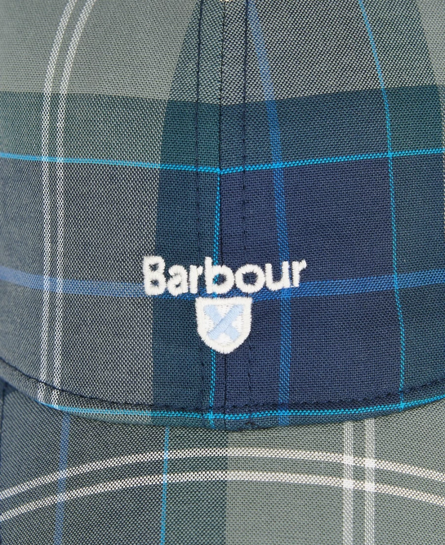 Barbour Mens Kielder Blue Tartan Sports Cap - Classic Checkered Design
