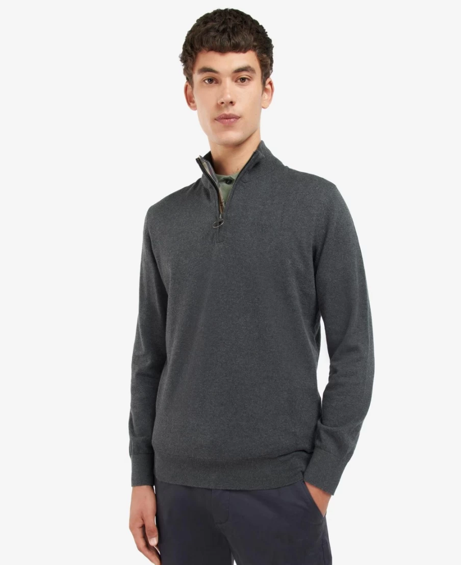 Barbour Men's Taines Half-Zip Knit Sweatshirt in Washed Blue