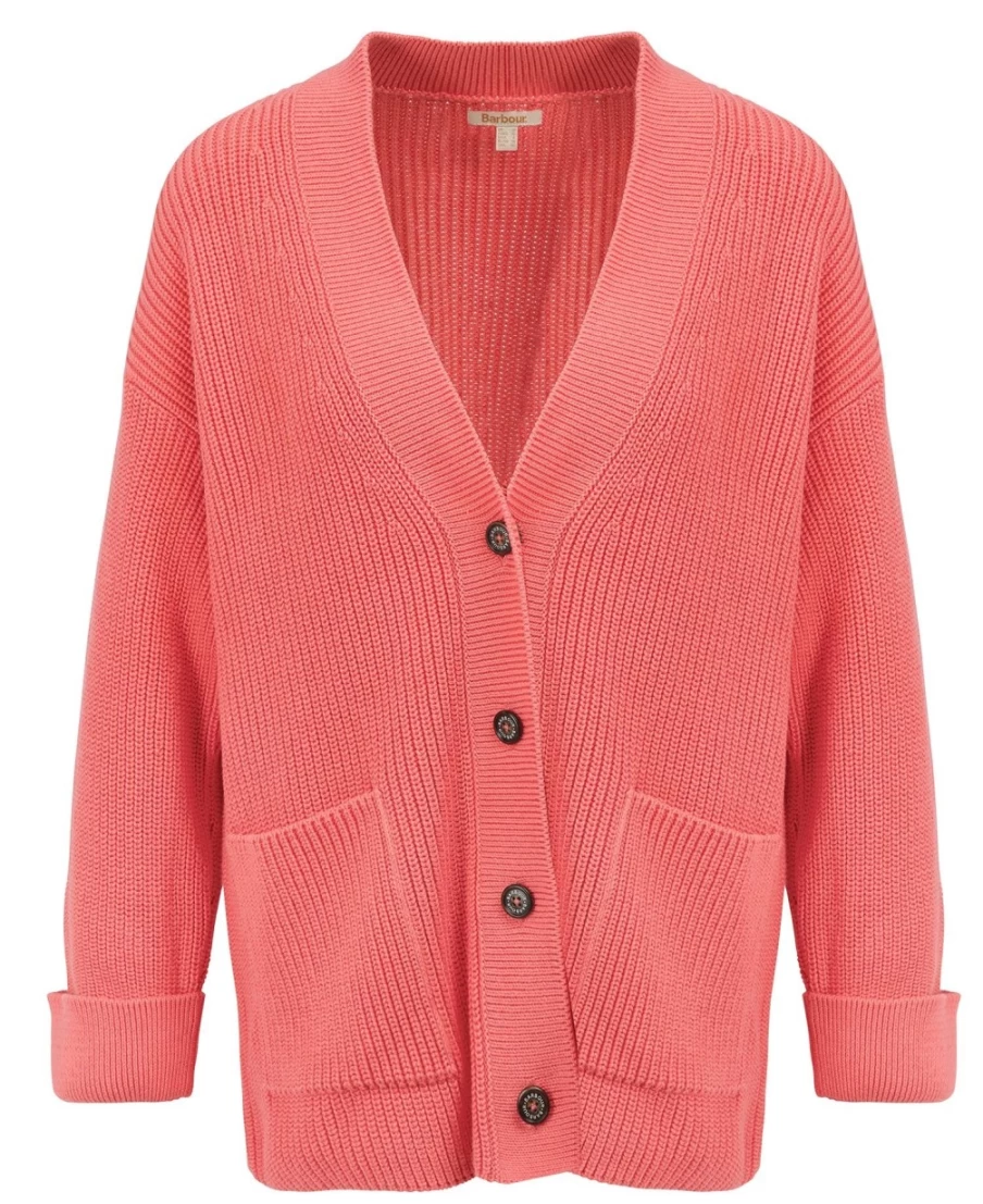Barbour Women's Pink Punch Ferryside Knitted Cardigan