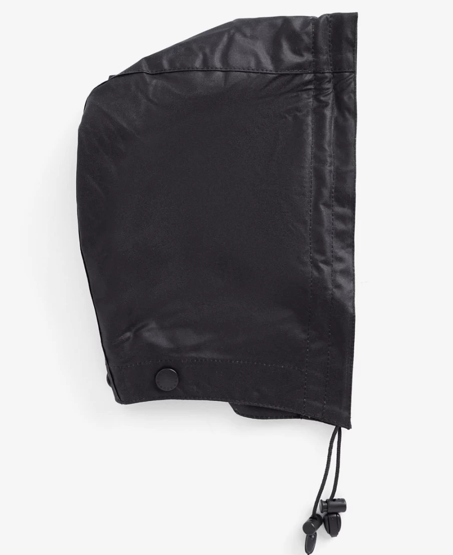 Barbour Men's Black Waxed Cotton Hooded Jacket - Classic Plain Hood