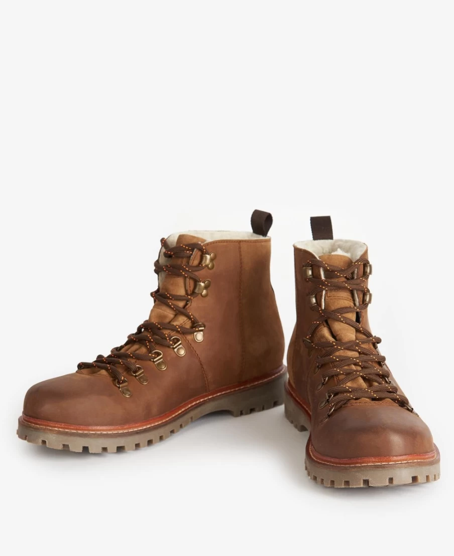 Barbour Mens Tommy Boots in Chestnut - Waterproof Leather Hiking Boots for Men