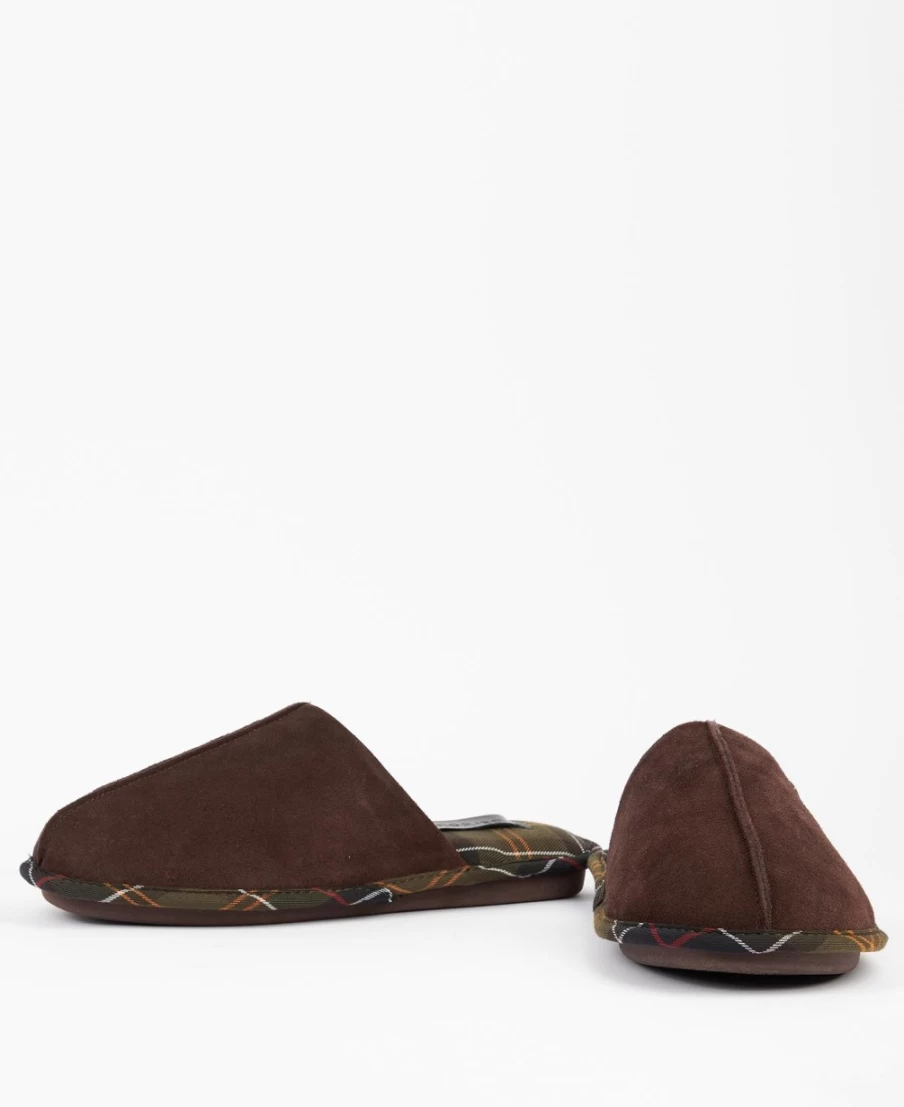 Barbour Men's Foley Brown Slippers | Premium Leather Comfort Footwear