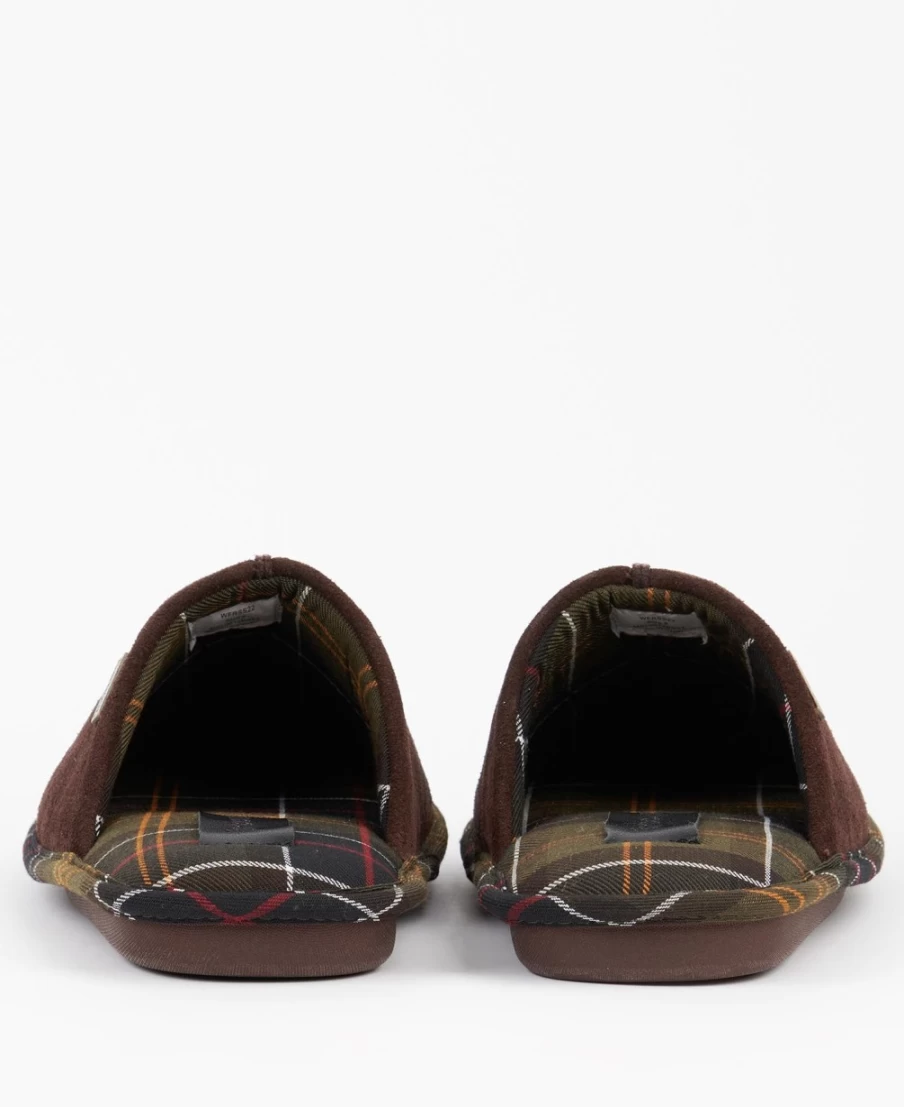 Barbour Men's Foley Brown Slippers | Premium Leather Comfort Footwear