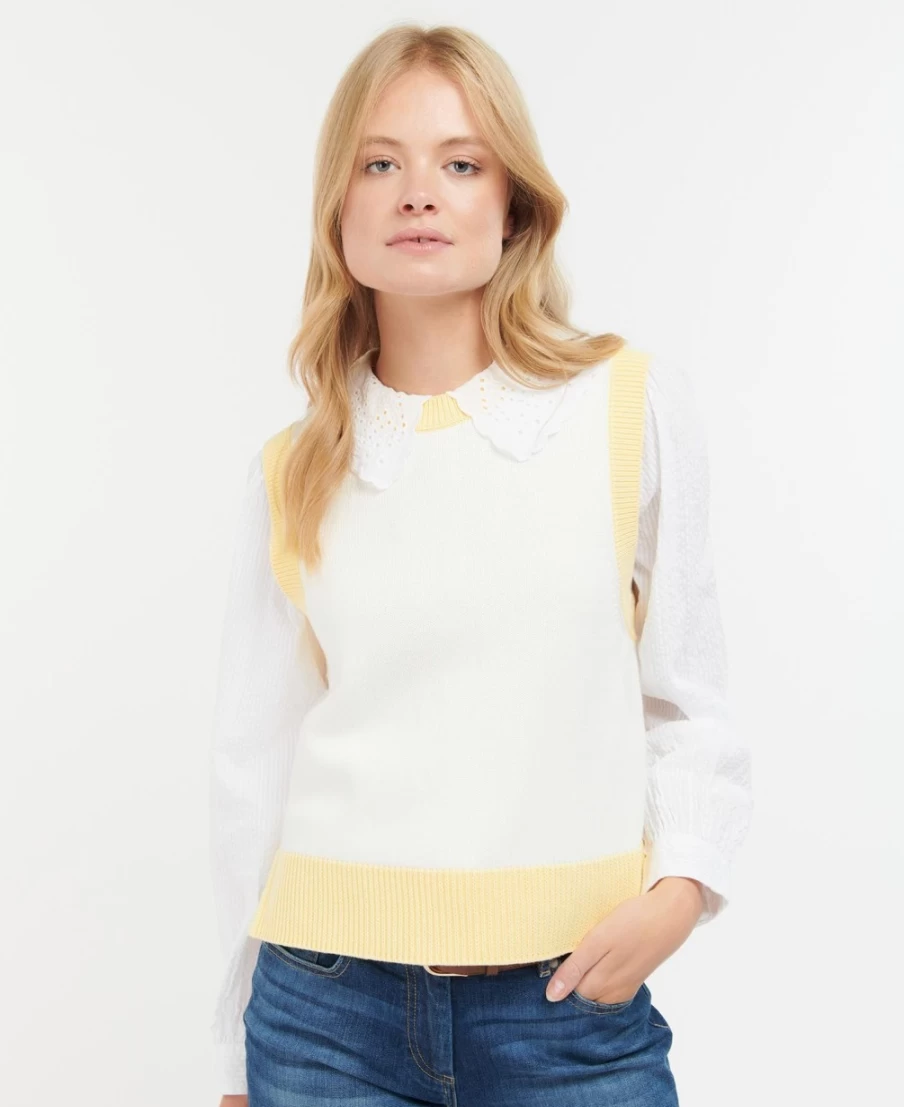Barbour Women's Ecru Dana Knitted Sweater Vest
