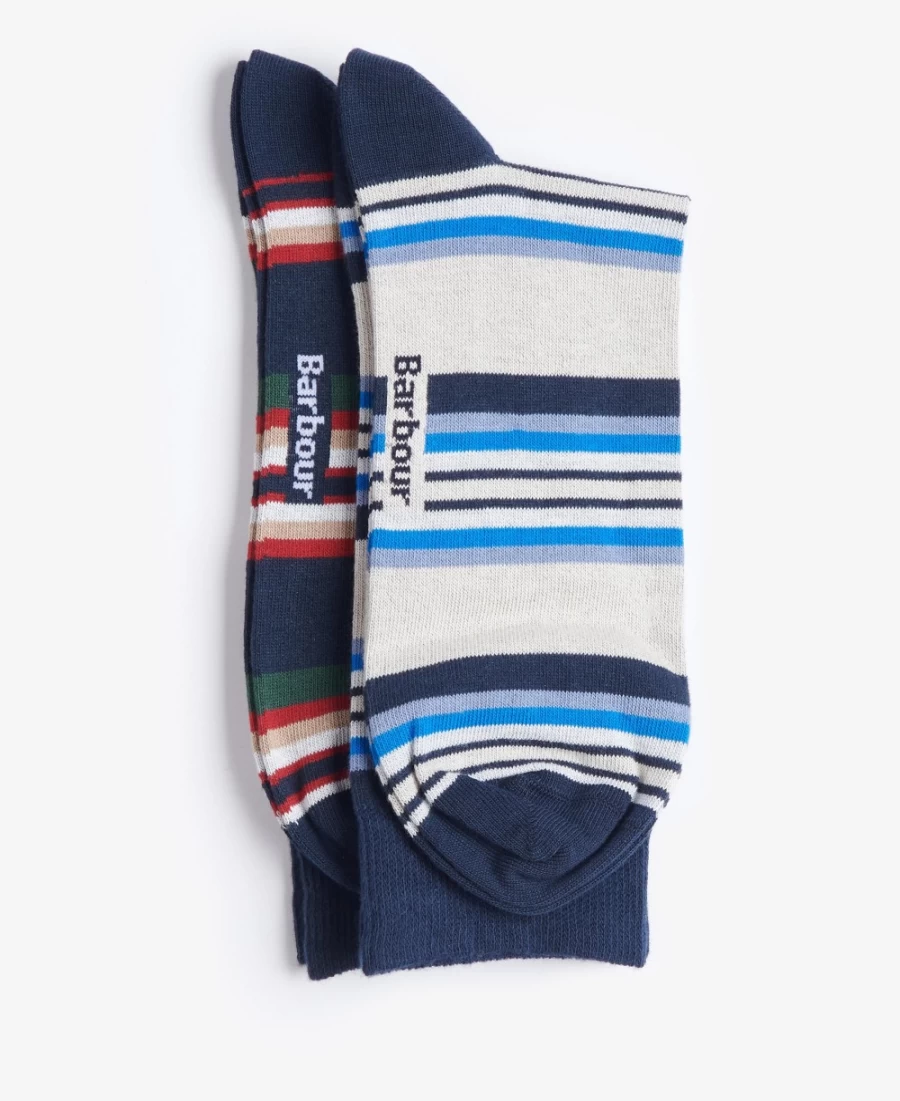 Barbour Mens Navy Mix Stripe Summer Socks