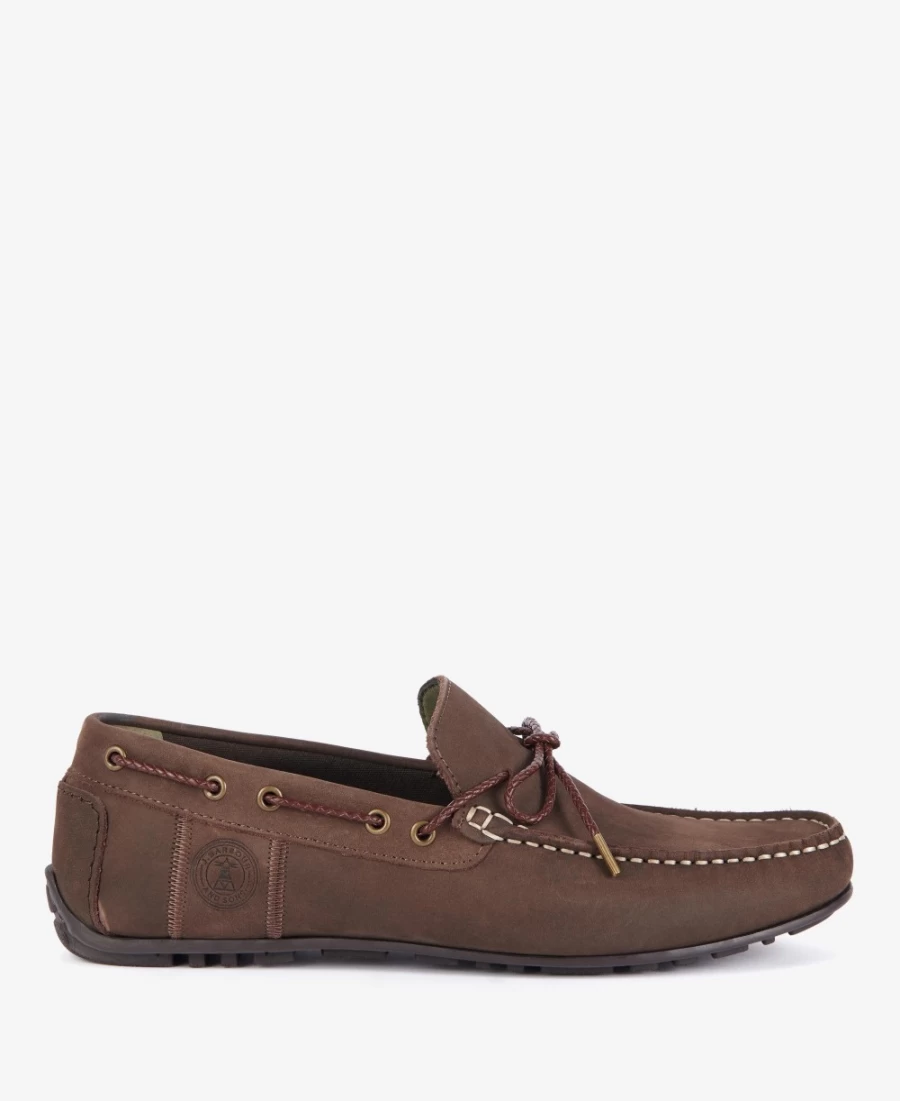 Barbour Mens Jenson Driving Shoes in Dark Brown - Classic Leather Loafers for Men