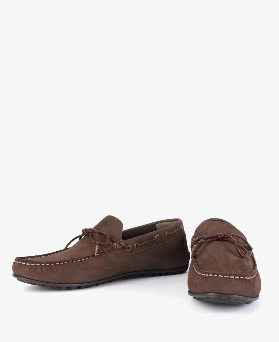Barbour Mens Jenson Driving Shoes in Dark Brown - Classic Leather Loafers for Men