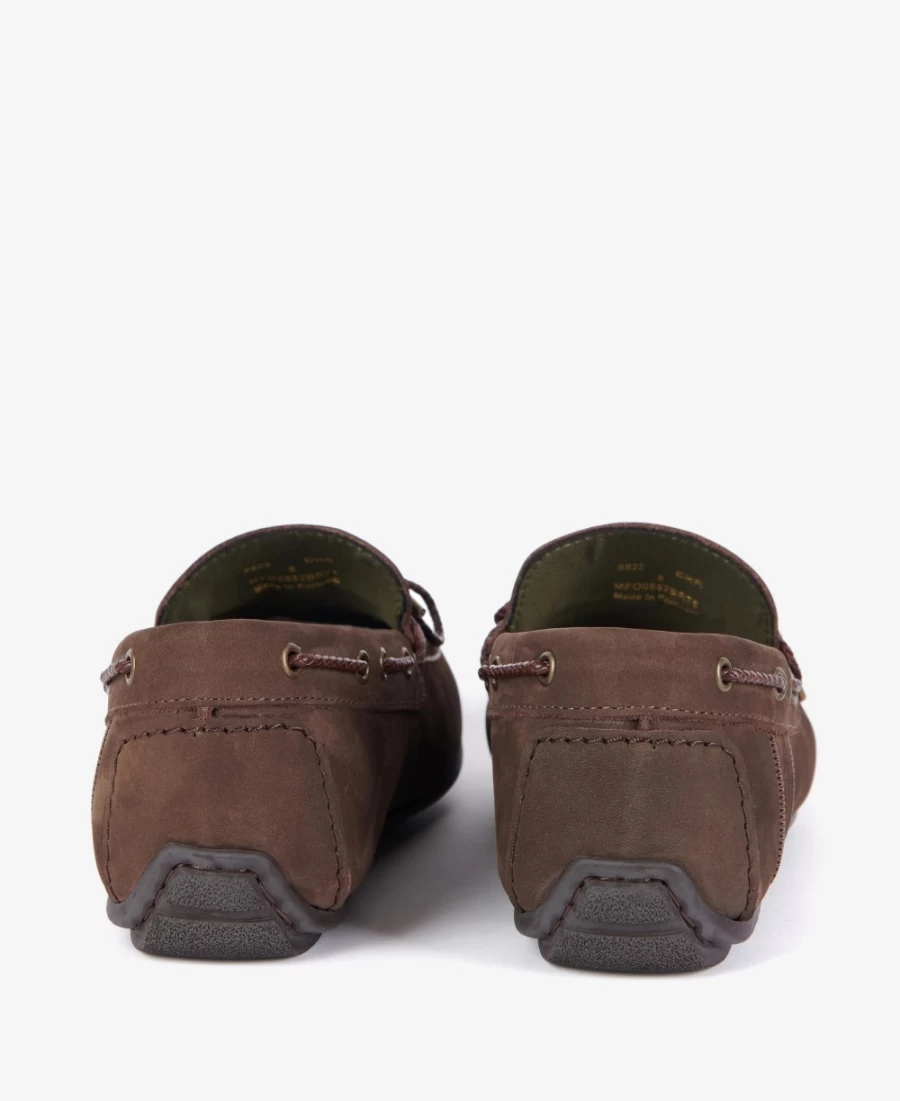 Barbour Mens Jenson Driving Shoes in Dark Brown - Classic Leather Loafers for Men