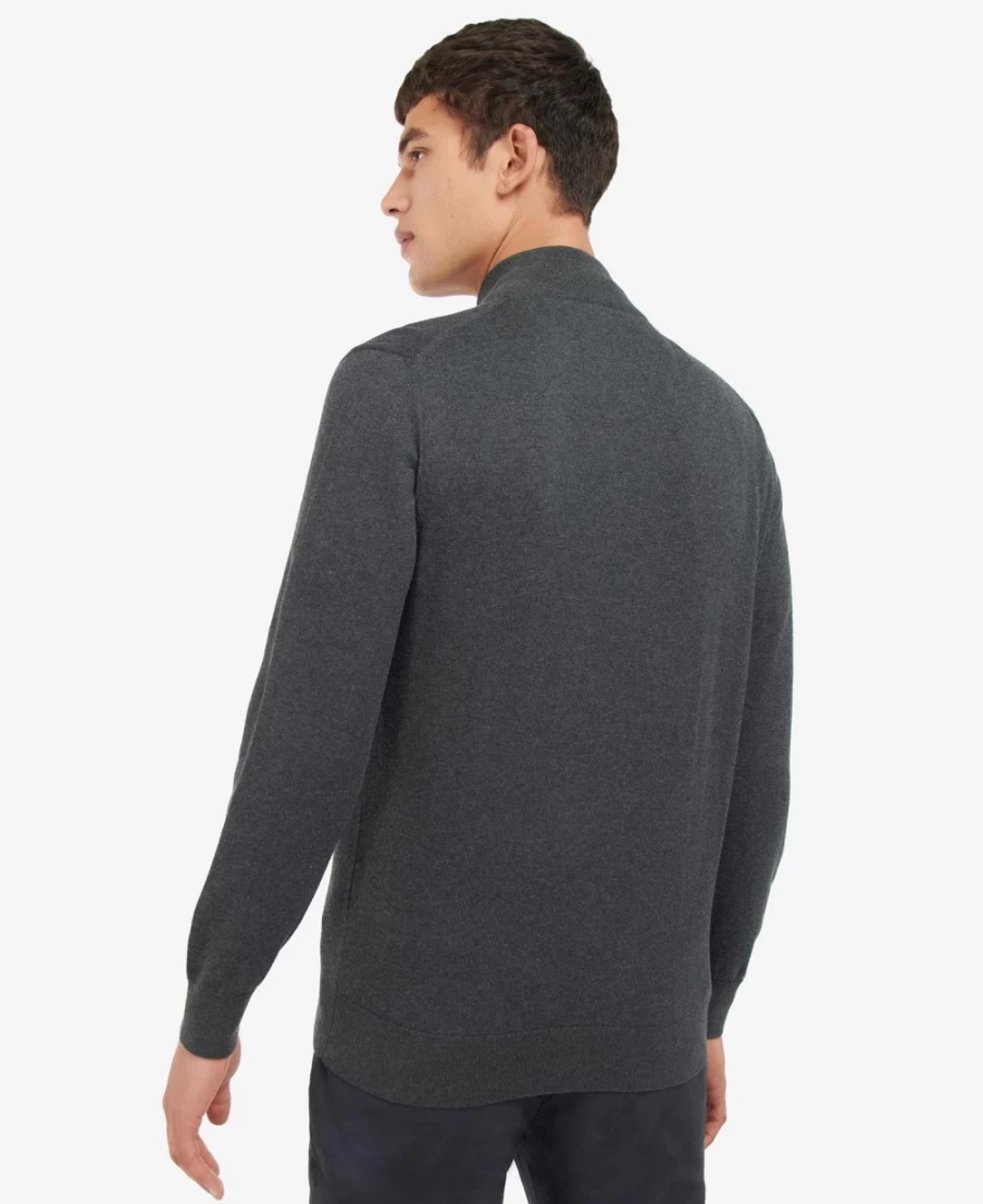Barbour Men's Taines Washed Blue Half-Zip Knitted Sweatshirt