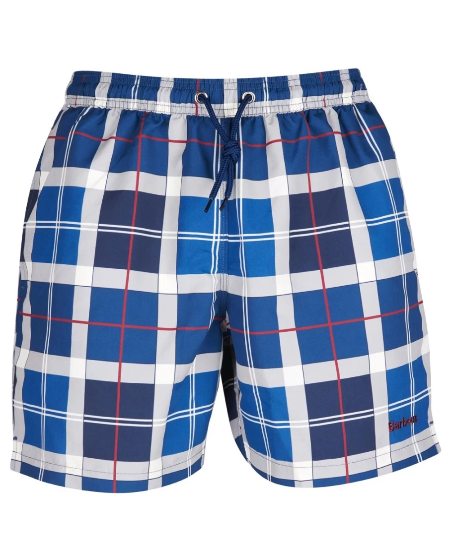 Barbour Men's Summer Navy Tartan Swim Shorts | Classic Plaid Beachwear