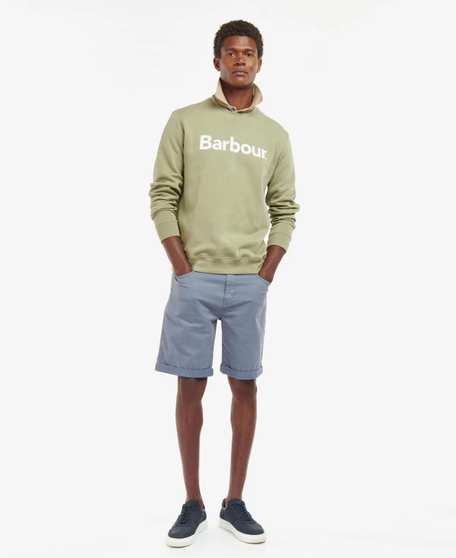 Barbour Men's Navy Logo Crew-Neck Sweatshirt - Classic Cotton Sweater