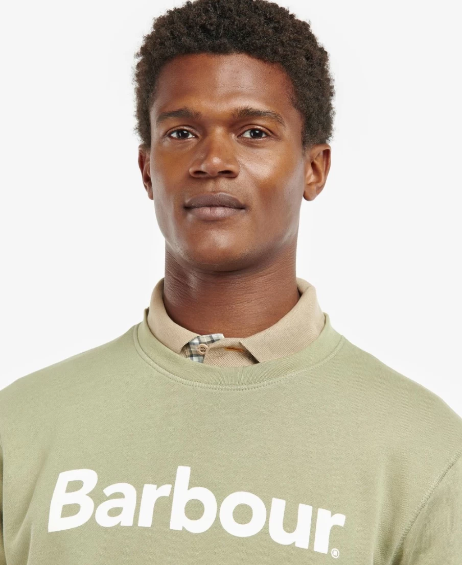 Barbour Men's Navy Logo Crew-Neck Sweatshirt - Classic Cotton Sweater