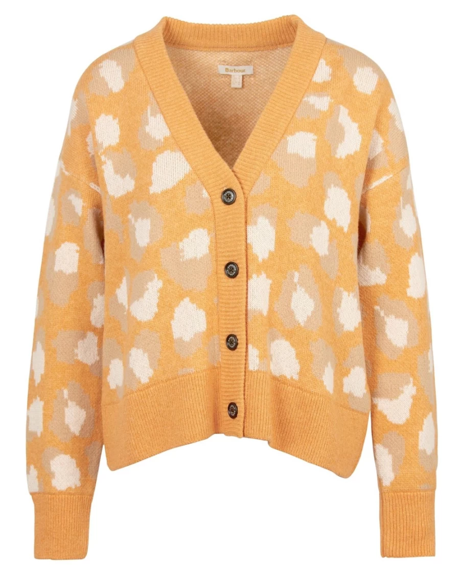 Barbour Women's Maara Cardigan in Papaya - Classic Knitwear for Women