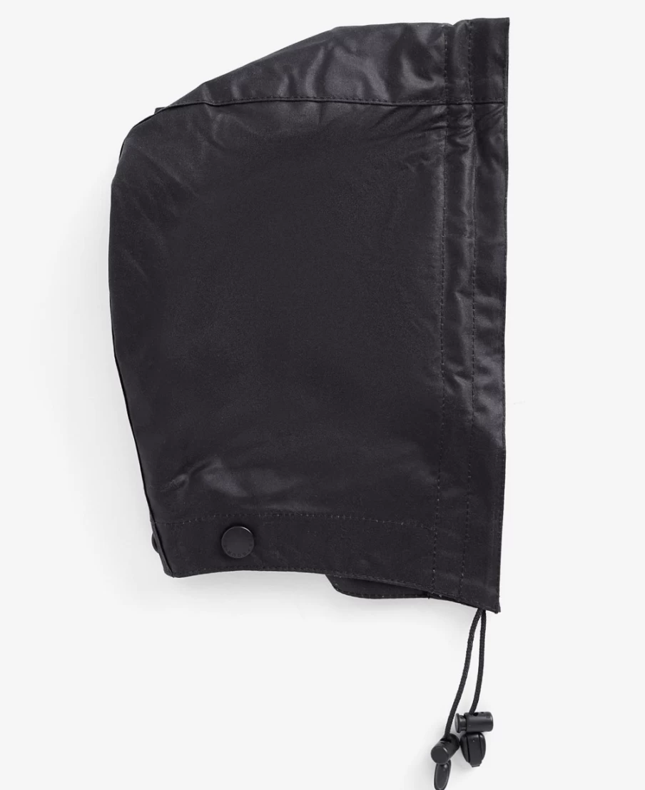 Barbour Mens Black Waxed Cotton Plain Hood Jacket