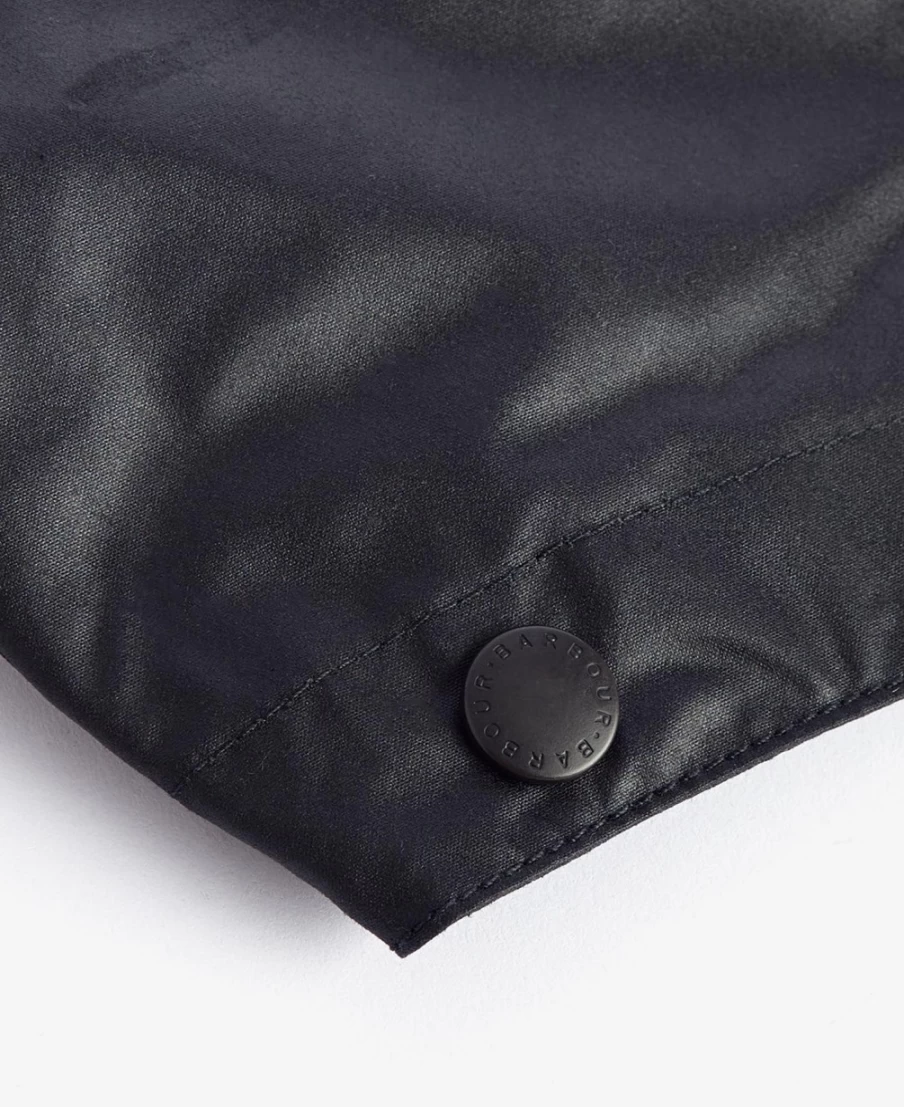 Barbour Mens Black Waxed Cotton Plain Hood Jacket