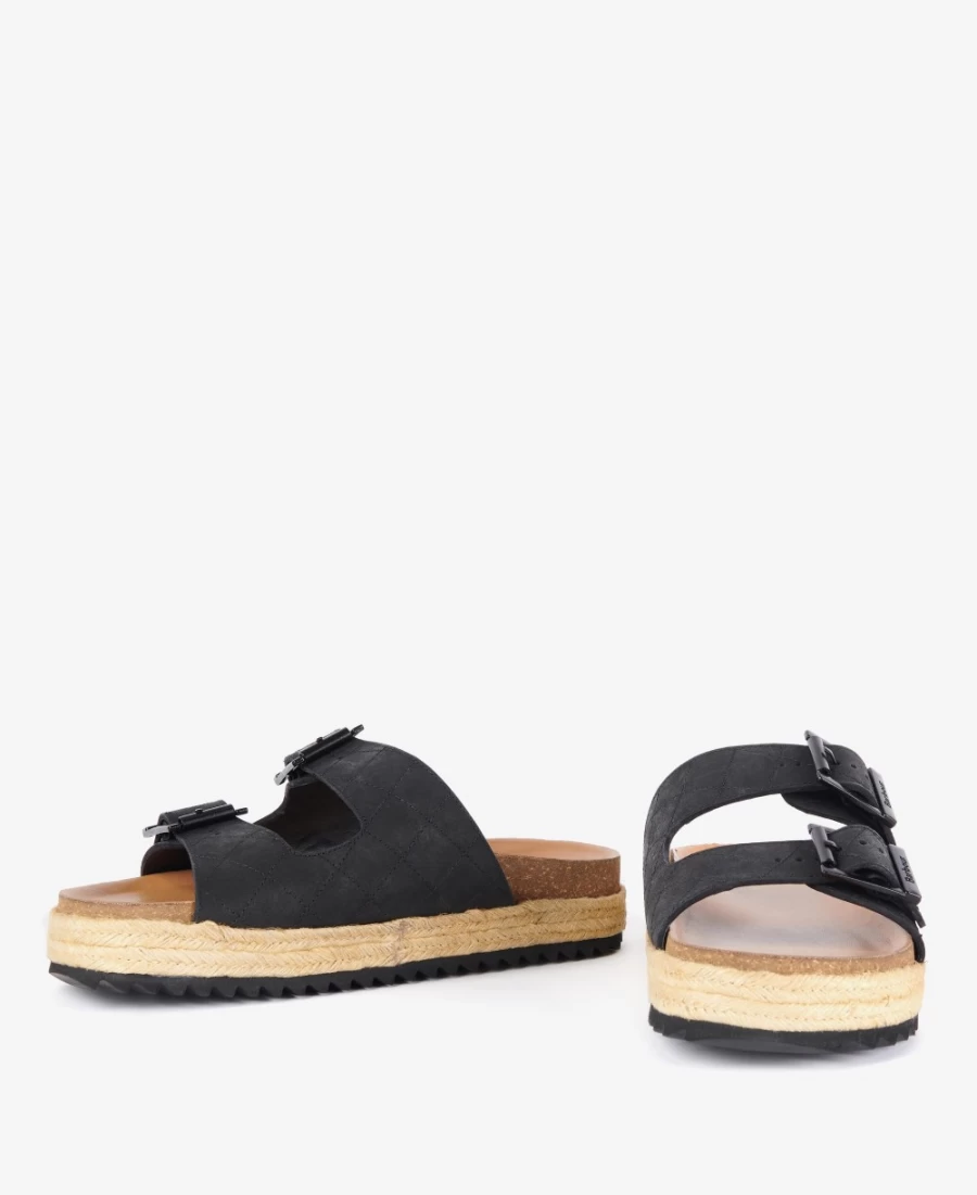 Barbour Women's Pamela Diamond Quilted Sandals in Classic White | Comfortable & Stylish Footwear