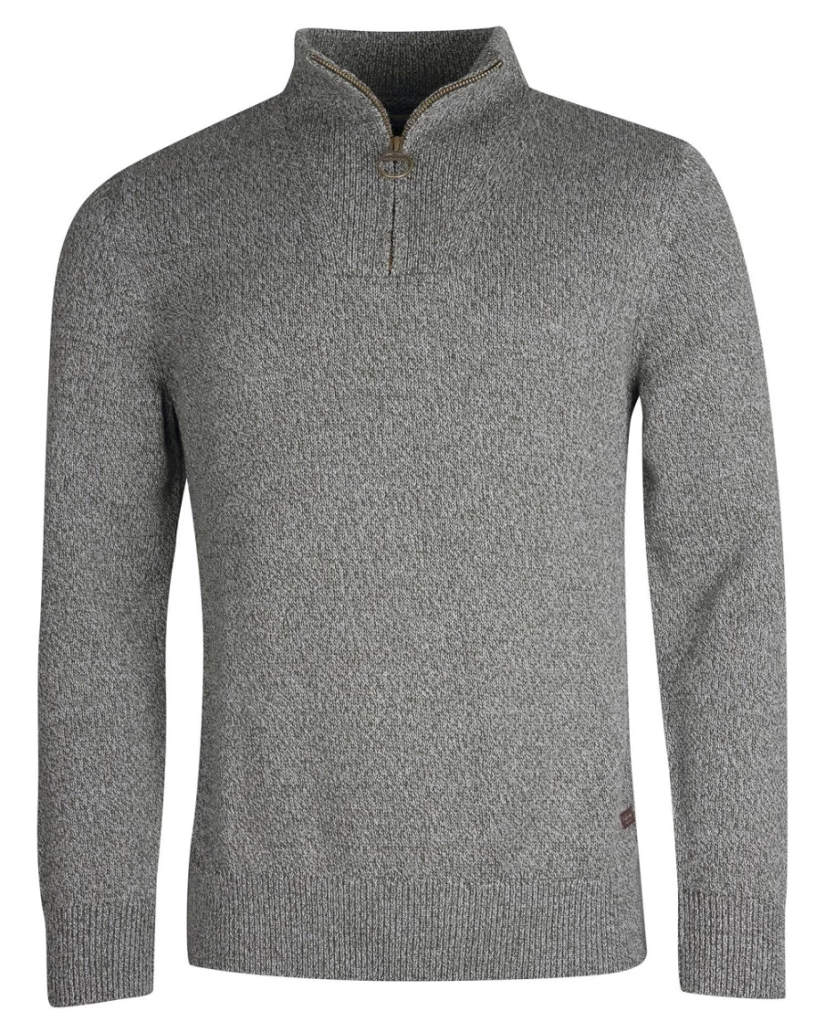 Barbour Men's Navy Cotton Twist Nelson Half Zip Sweater