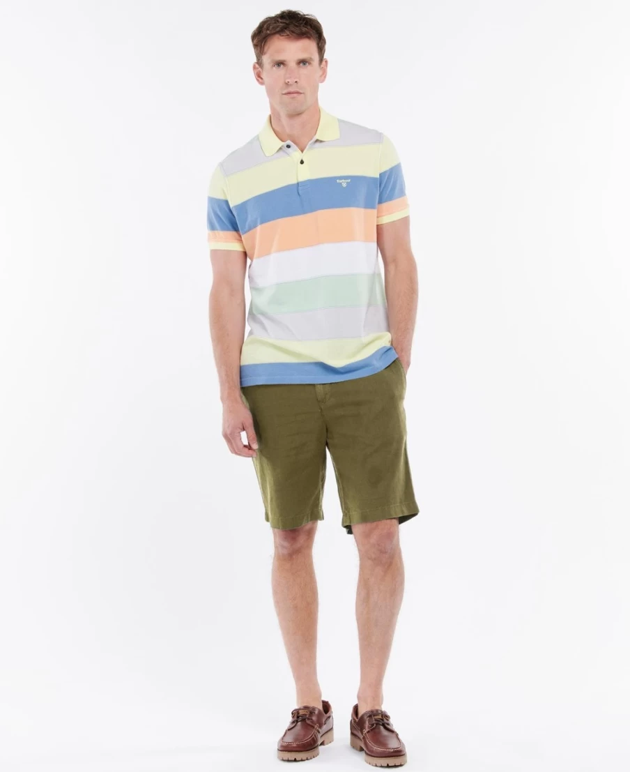 Barbour Men's Military Green Linen Cotton Mix Shorts