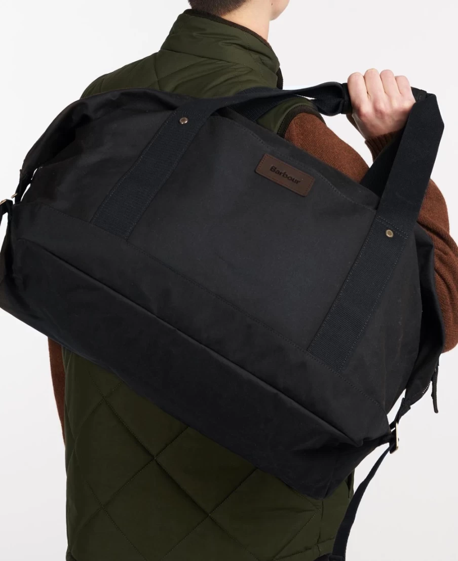 Barbour Men's Navy Essential Waxed Cotton Holdall Travel Bag
