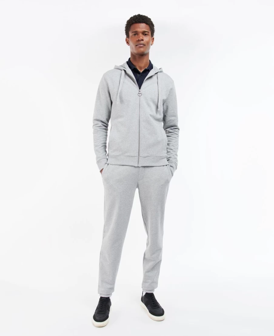 Barbour Men's Wallington Zip-Up Hoodie in Grey Marl - Lightweight Casual Pullover