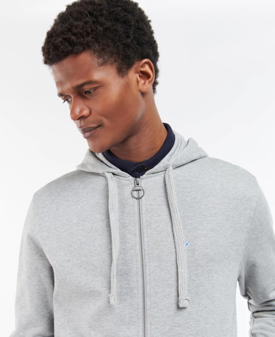 Barbour Men's Wallington Zip-Up Hoodie in Grey Marl - Lightweight Casual Pullover