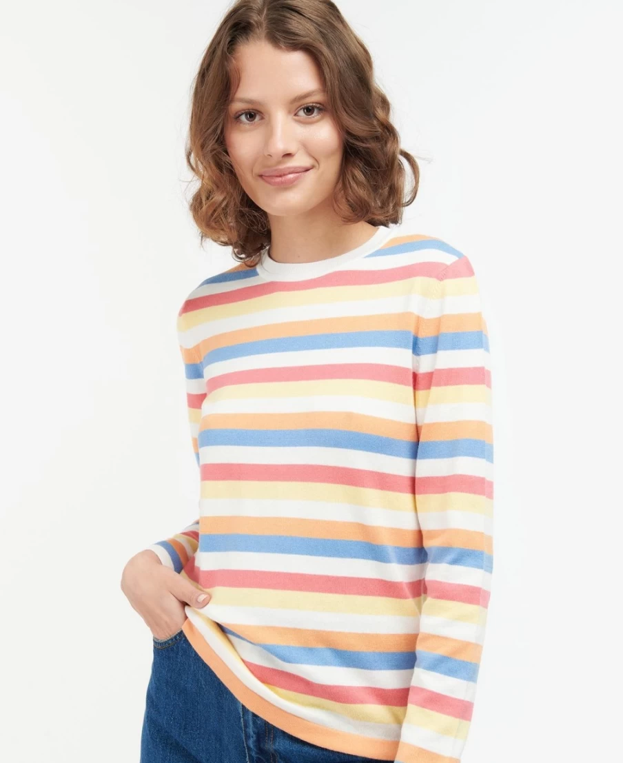 Barbour Women's Padstow Knit Sweater in Off White Stripe