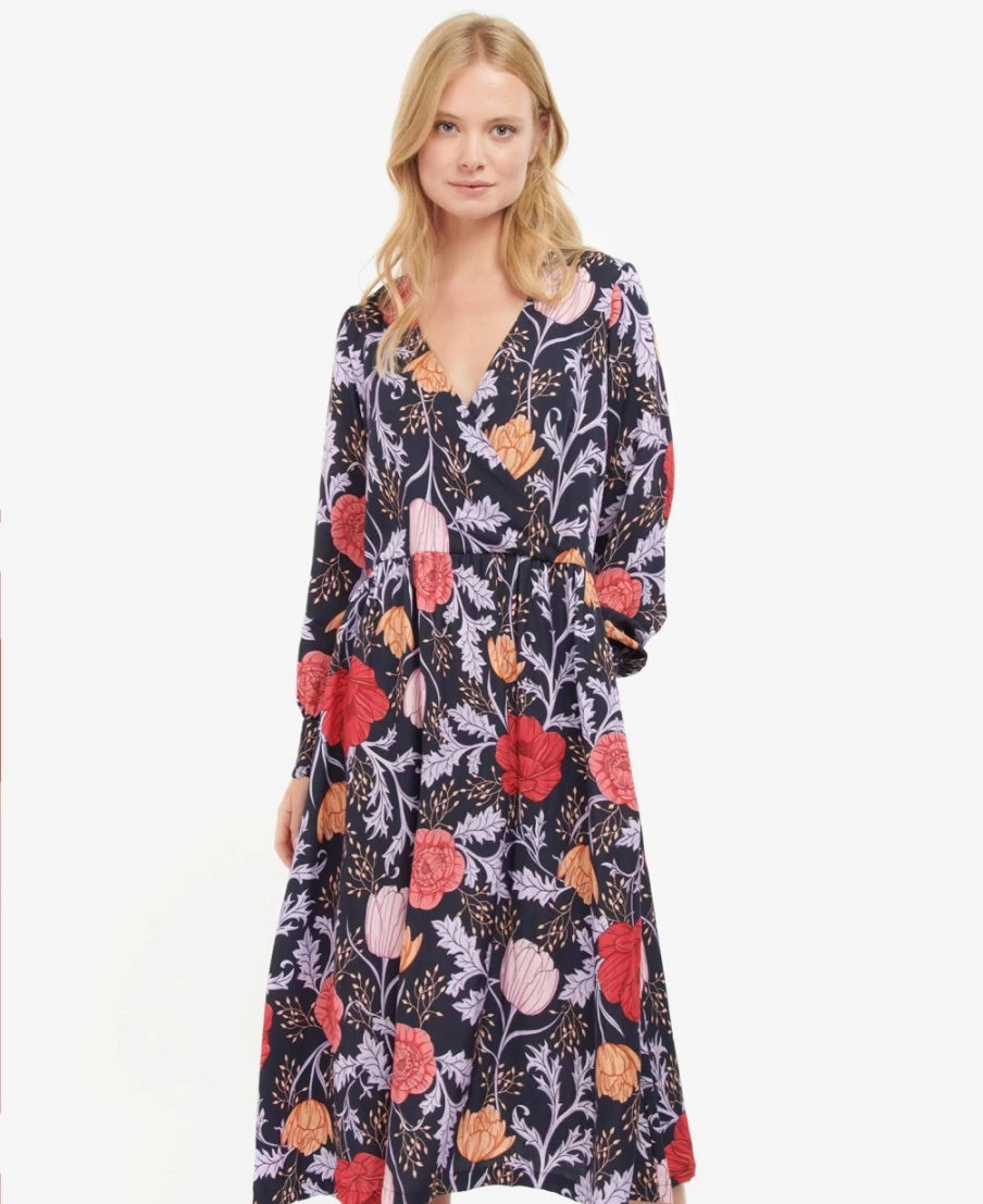 Barbour Women's Nahla Floral Dress in Navy Blue