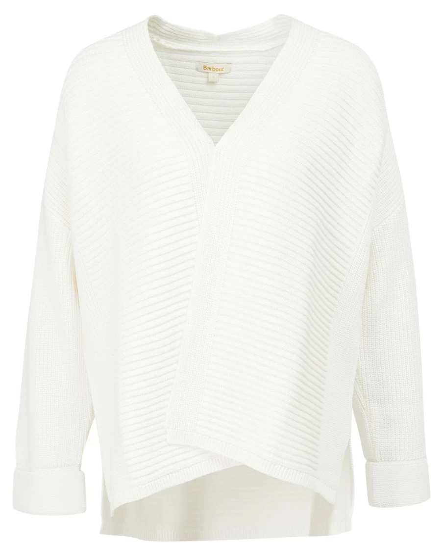 Barbour Women's Navy Stitch Guernsey Cardigan Sweater