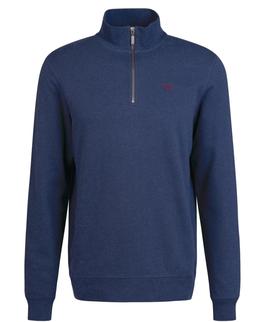 Barbour Men's Starbeck Half Zip Sweater in Navy Marl - Classic Casual Pullover