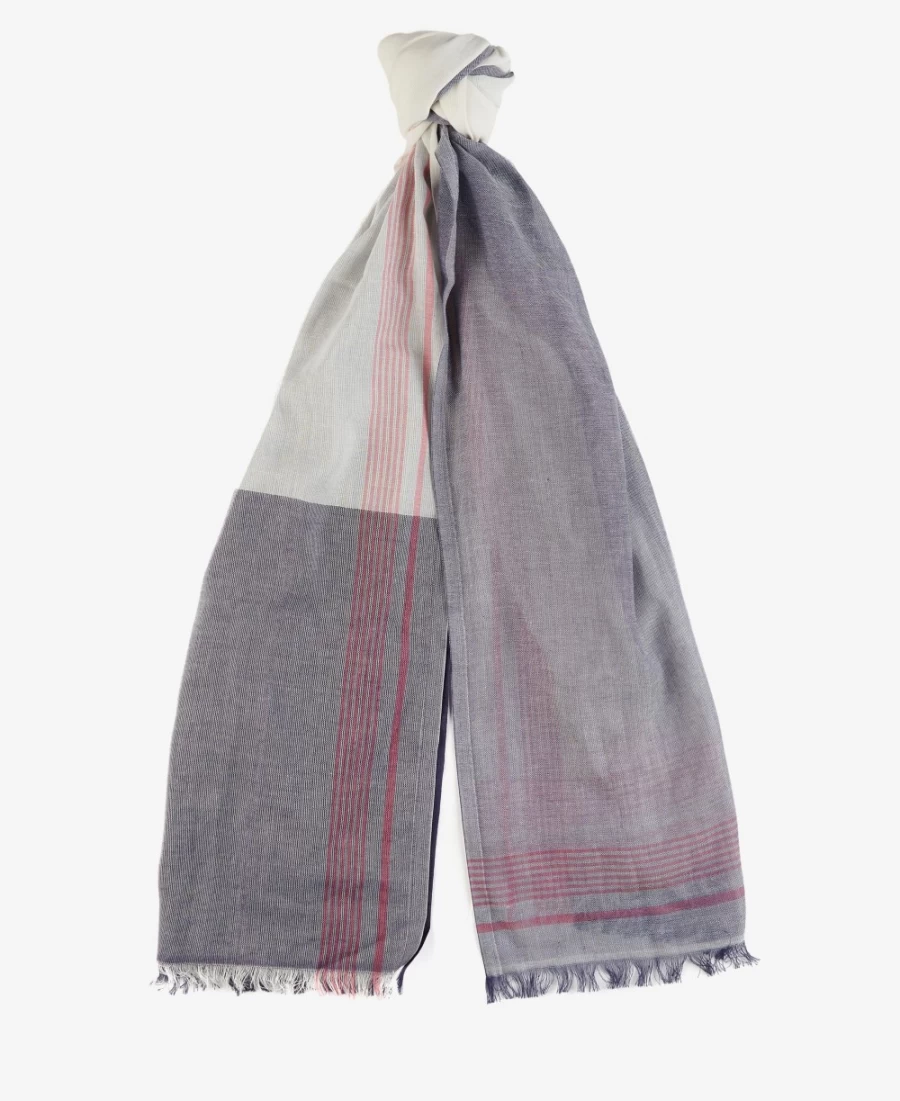 Barbour Womens Madison Sarong in Whisper White & Ink - Lightweight Summer Wrap Skirt