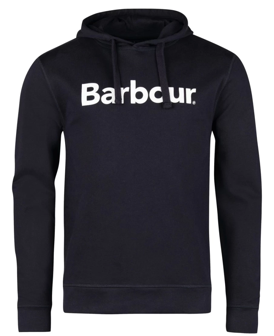 Barbour Men's Navy Logo Hoodie - Classic Embroidered Pullover for Casual Wear