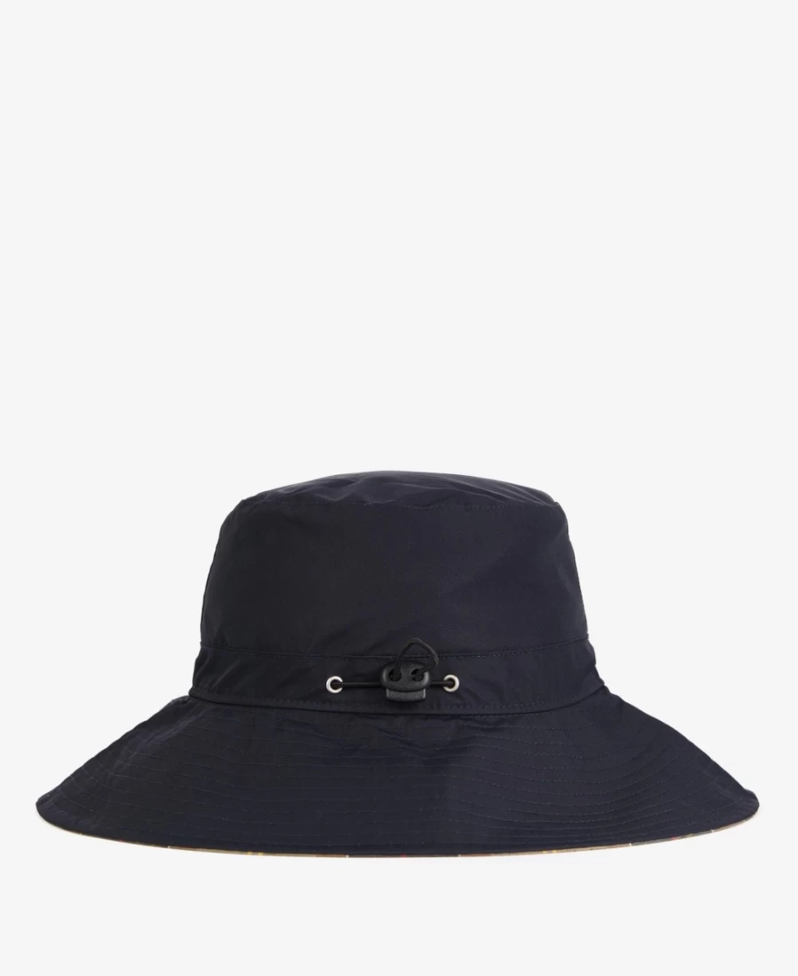 Barbour Mens Harriet Bucket Hat in Classic Navy - Waterproof Waxed Cotton
