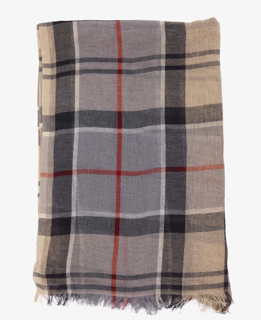 Barbour Mens Stone Dress Tartan Scarf - Classic Welton Plaid Winter Accessory