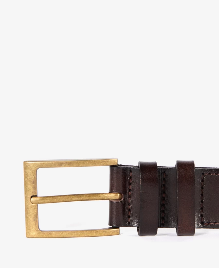 Barbour Men's Albyn Leather Webbing Belt in Khaki Green - Classic Style Strap