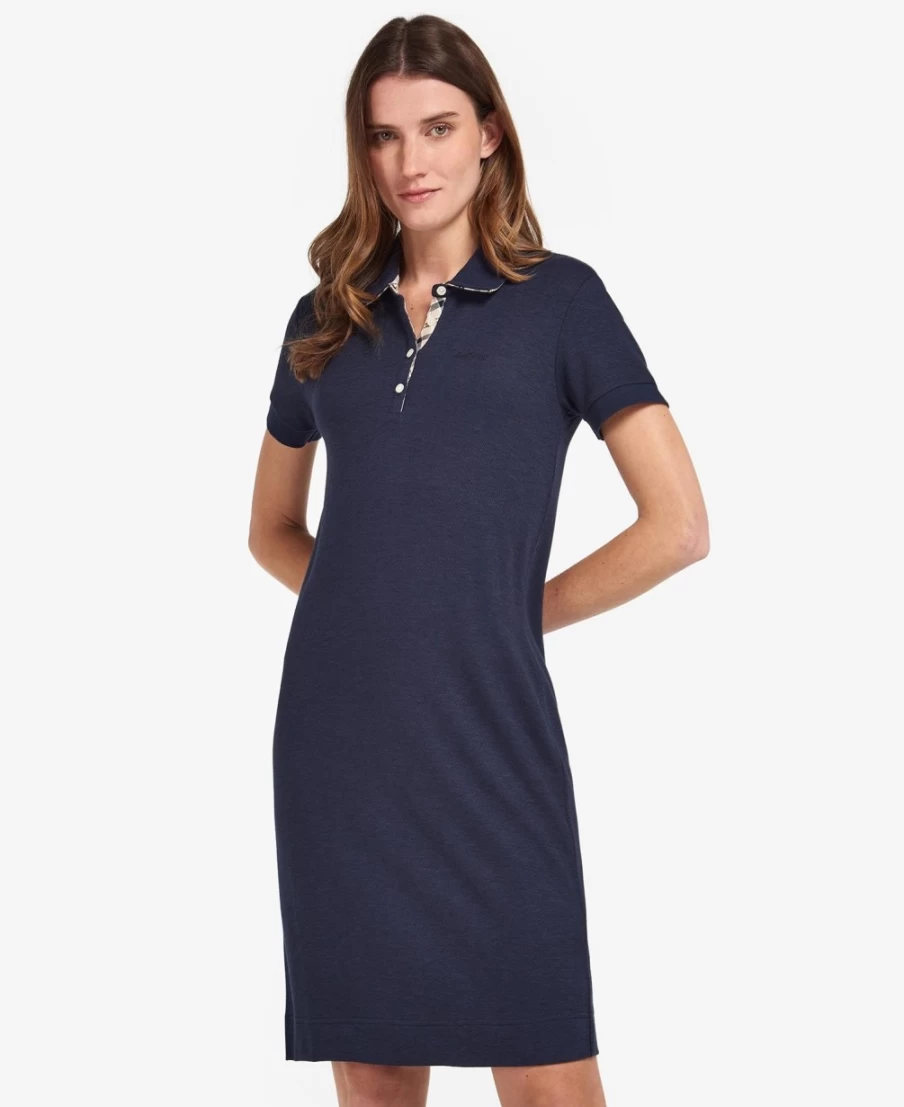 Barbour Women's Navy Indigo Tartan Polo Dress