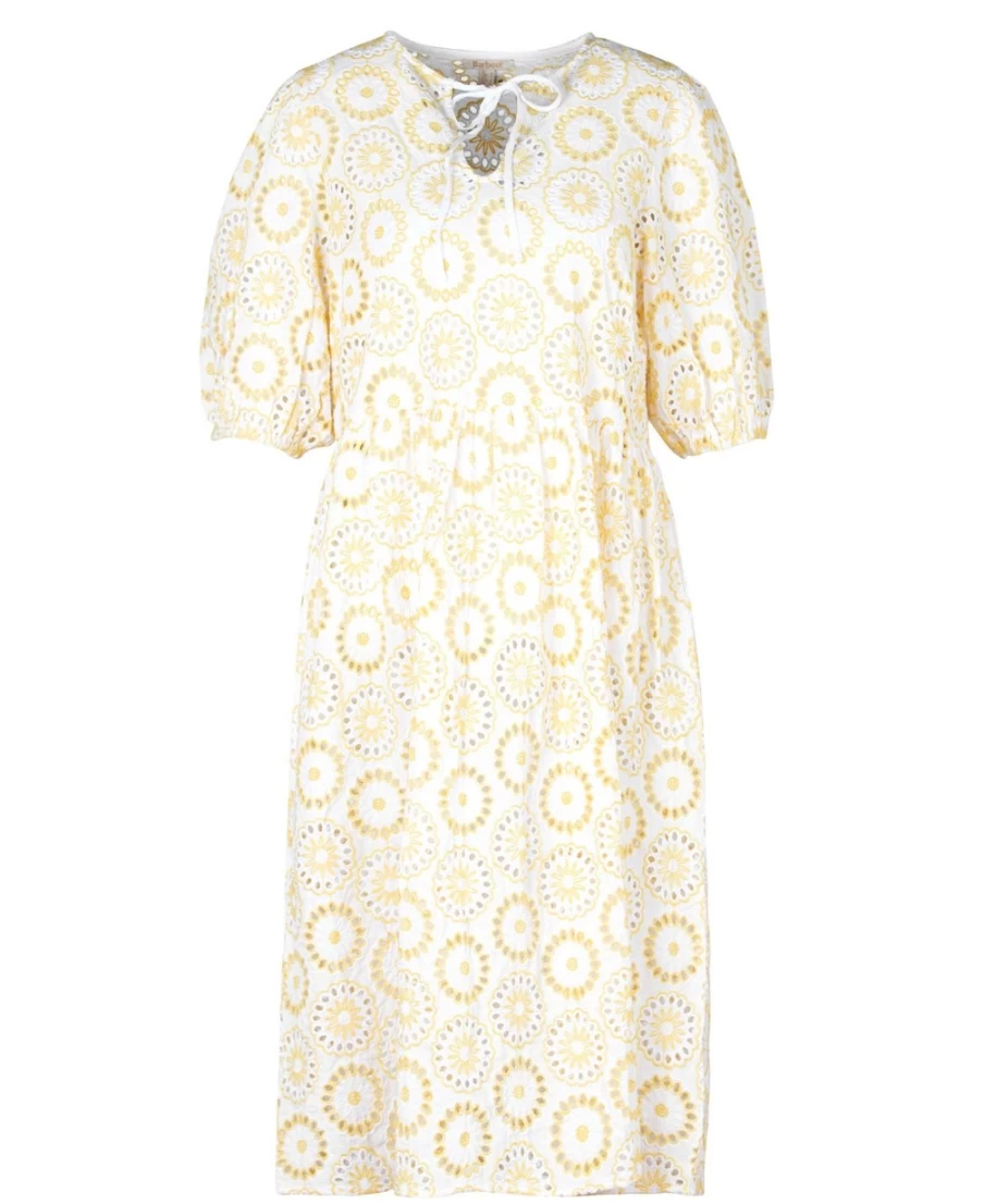 Barbour Edis Dress for Women in White/Sunrise Yellow - Classic Style & Comfort