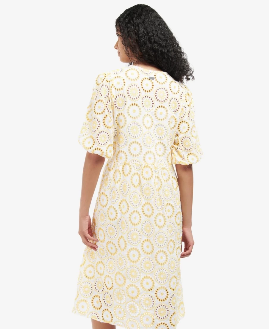 Barbour Edis Dress for Women in White/Sunrise Yellow - Classic Style & Comfort
