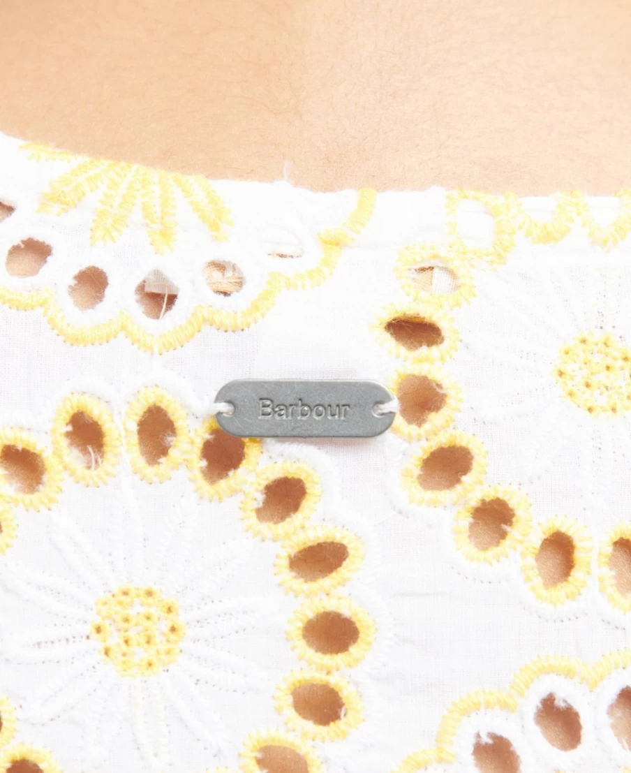 Barbour Edis Dress for Women in White/Sunrise Yellow - Classic Style & Comfort
